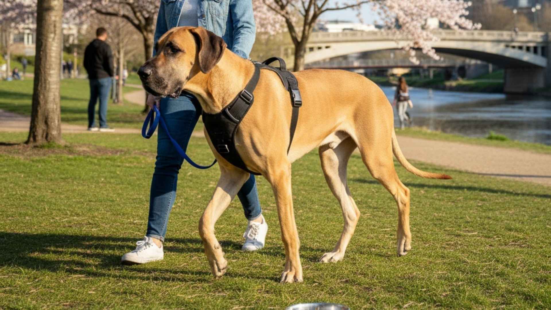 gran danés paseando